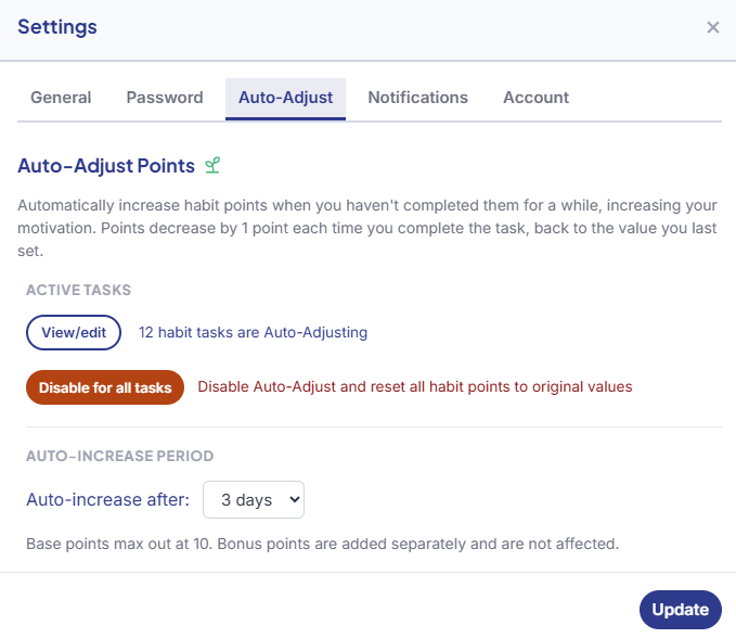 Auto-Adjust settings