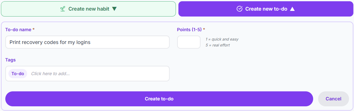 Create a new to-do