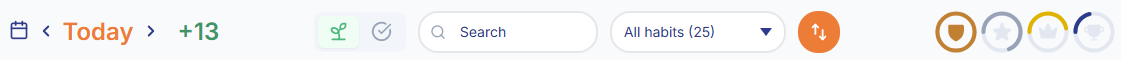 Tasks dashboard toolbar